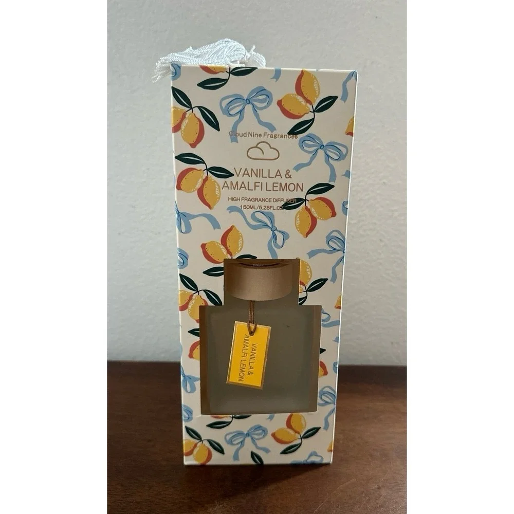 Cloud Nine Fragrances Amalfi Lemon & Vanilla high fragrance diffuser in a lemon-